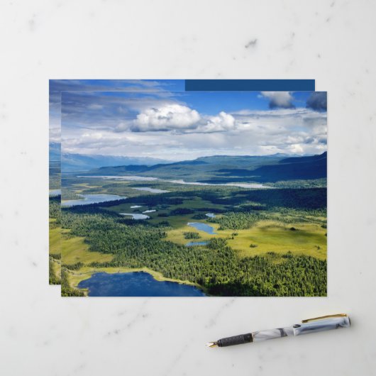 風光明媚な湖のデナリスクラップブック紙 (正面/裏面インサイチュ)