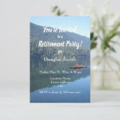 風光明媚な湖の写真の退職パーティー 招待状 (スタンド正面)