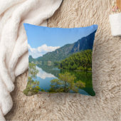 風光明媚な湖山反射の写真 クッション (ブランケット)