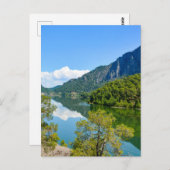 風光明媚な湖山反射 ポストカード (正面/裏面)