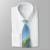 風光明媚な滝の風景AIアート ネクタイ (タイ)