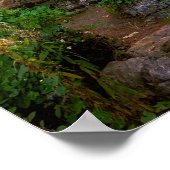 風光明媚な滝写真日本のインロックガーデンズ ポスター (角)