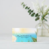 風光明媚な熱帯ビーチ旅行代理店の名刺 名刺 (スタンド正面)