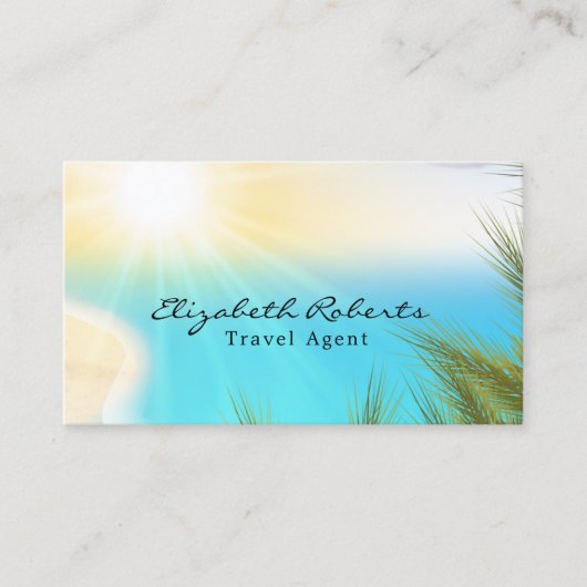 風光明媚な熱帯ビーチ旅行代理店の名刺 名刺 (正面)