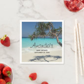 風光明媚な熱帯ビーチ海パラダイスベビーシャワー スタンダードカクテルナプキン (インサイチュ)