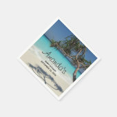 風光明媚な熱帯ビーチ海パラダイスベビーシャワー スタンダードカクテルナプキン (角)