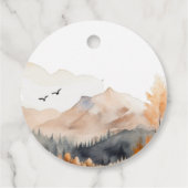 風光明媚な秋の山の森を私たちは心から待つことができる フェイバータグ (裏面)