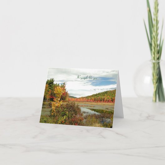 風光明媚な秋カスタムボランティア感謝カード サンキューカード (正面)