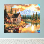 風光明媚な自然ホームキャンバスアート キャンバスプリント (インサイチュ (ウッドフロア))