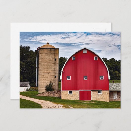 風光明媚な農村写真ファームハウスUSAカントリーサイド ポストカード (正面/裏面)