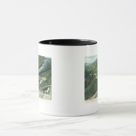 風光明媚な鉄道の景色カリフォルニア州タマルパイス マグカップ (中央)