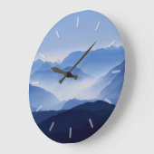 風光明媚な霧のスモキーブルーマウンテンレンジ ラージ壁時計 (傾斜)