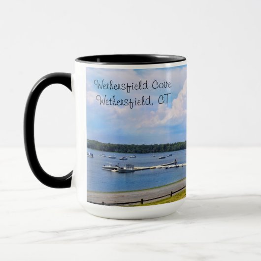 風光明媚な風景と水。ウェザーズフィールドコーブCT マグカップ (左)