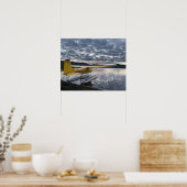 風光明媚な高フラ湖の水上飛行機 ポスター (キッチン)