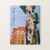 風光明媚アートなポルトフィノイタリアハイタリアンーバー ジグソーパズル (縦)