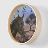 風光明媚ウマ科のなポートレート栗の馬茶色の馬 壁時計 (傾斜)