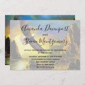 風光明媚素朴なハゲ・イーグル結婚愛国心 招待状 (正面/裏面)