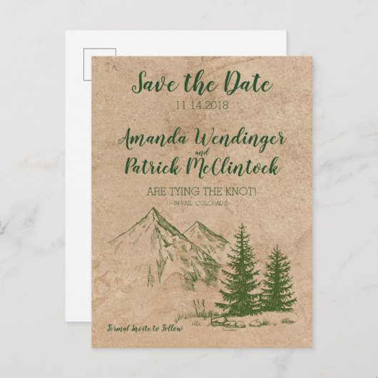 風光明媚素朴な山の日付はがきを保存 案内ポストカード (正面/裏面)