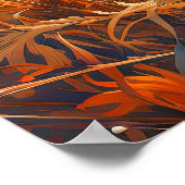 風光明媚鮮やかなプレーリーイラストレーション ポスター (角)