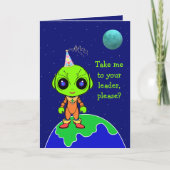 風刺エイリアン誕生日折り畳みカードby Jo Images カード (正面)