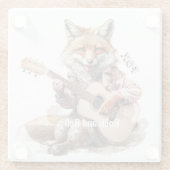 風刺漫画アニマルキツネAミュージカル ガラスコースター (裏面)