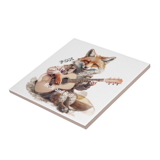 風刺漫画アニマルキツネAミュージカル タイル (側面)