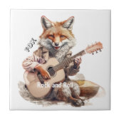 風刺画のキャラクター 動物 キツネ 音楽 タイル (正面)