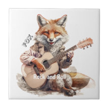 風刺画のキャラクター 動物 キツネ 音楽