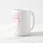 風刺画の青年マグカップ コーヒーマグカップ (正面右)