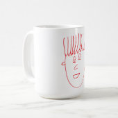 風刺画の青年マグカップ コーヒーマグカップ (正面左)
