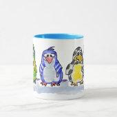 風刺画クールペンギンのリンガーマグ マグカップ (中央)