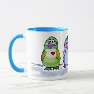 風刺画クールペンギンのリンガーマグ マグカップ