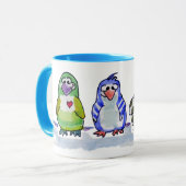 風刺画クールペンギンのリンガーマグ マグカップ (正面左)
