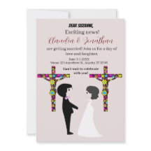 風刺画結婚式招待状