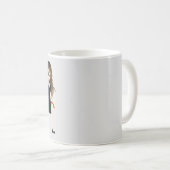 風刺画GRADUATEギフト女性ブルネット – 学位 コーヒーマグカップ (正面右)