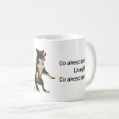 風刺的なジャンプソングタイトル&歌詞ジャンピングドッグ コーヒーマグカップ (正面右)
