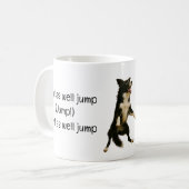 風刺的なジャンプソングタイトル&歌詞ジャンピングドッグ コーヒーマグカップ (正面左)