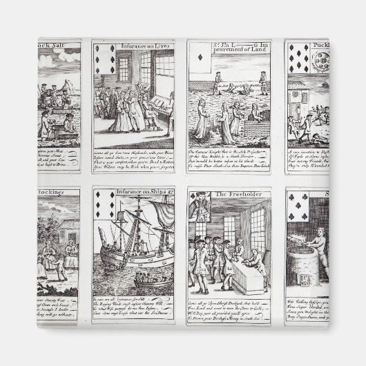 風刺的なトランプのセット マグネット (正面)