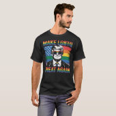 風刺的なト素晴らしランププライドT-S「LGBTQを再び作る」 Tシャツ (正面フル)