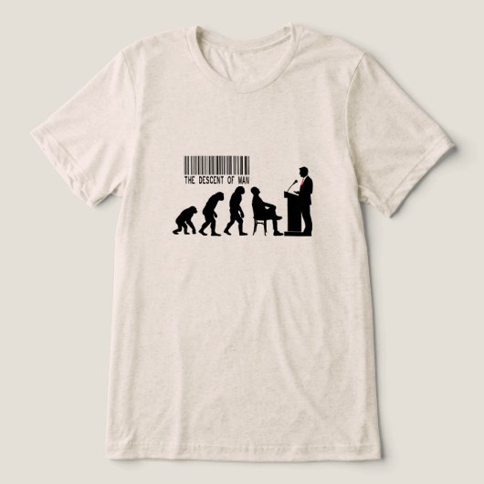 風刺的な赤い政治家のシルエット トライブレンドTシャツ (デザイン正面)