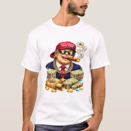 風刺的なMAGAビリオネアカートゥーン - レトロポップアート Tシャツ
