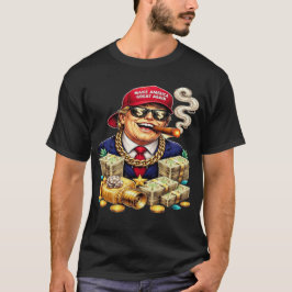 風刺的なMAGAビリオネアキャラクター - レトロポップアート Tシャツ