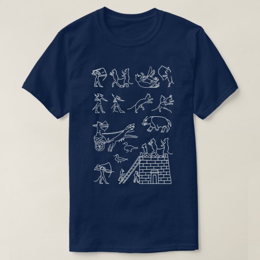 風刺的パピルの古代エジプトの美術断片 Tシャツ (デザイン正面)