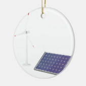 風力および太陽電池パネル セラミックオーナメント (左)