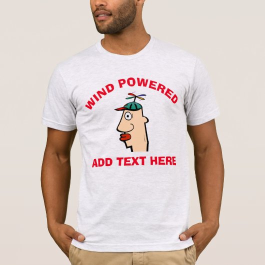 風力のおもしろいヘッドのテキスト編集可 Tシャツ (正面)