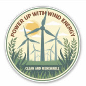 風力エネルギーバンパーステッカー付き電力 – 再生可能 シール (正面)