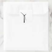 風力シンプルタービンのグリーンエネルギーシルエット スクエアシール (バッグ)