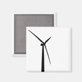 風力シンプルタービンのグリーンエネルギーシルエット マグネット (正面/裏面)