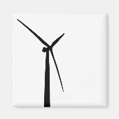 風力シンプルタービンのグリーンエネルギーシルエット マグネット (正面)