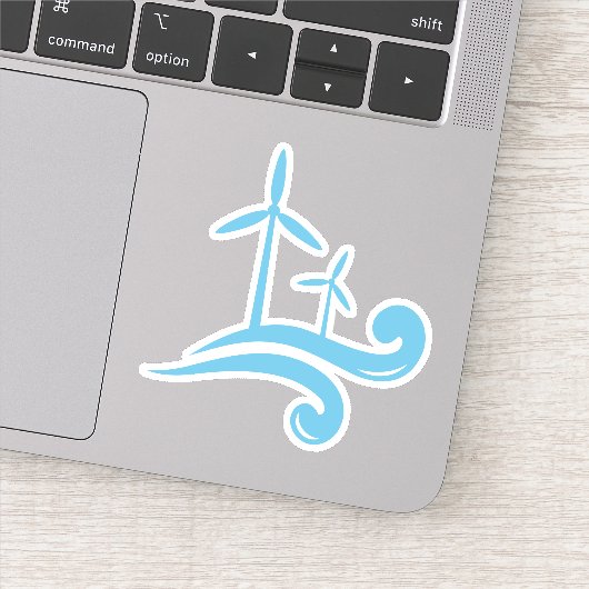 風力タービンの再生可能エネルギーブルーまたは任意の色 シール (詳細)